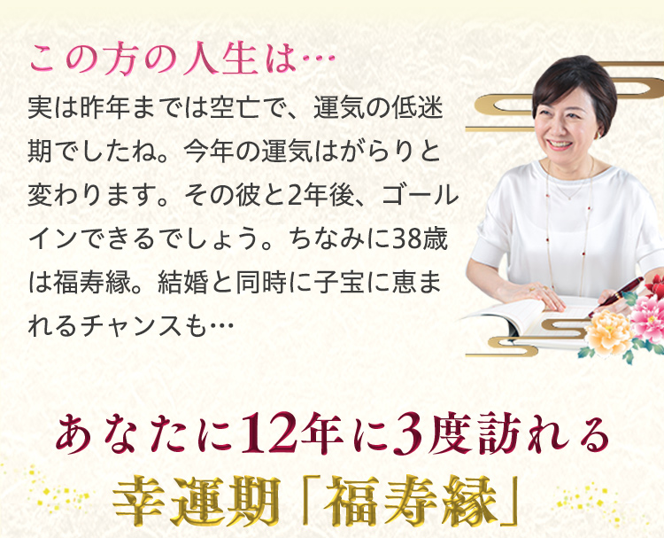 あなたに12年に3度訪れる幸運期「福寿縁」
